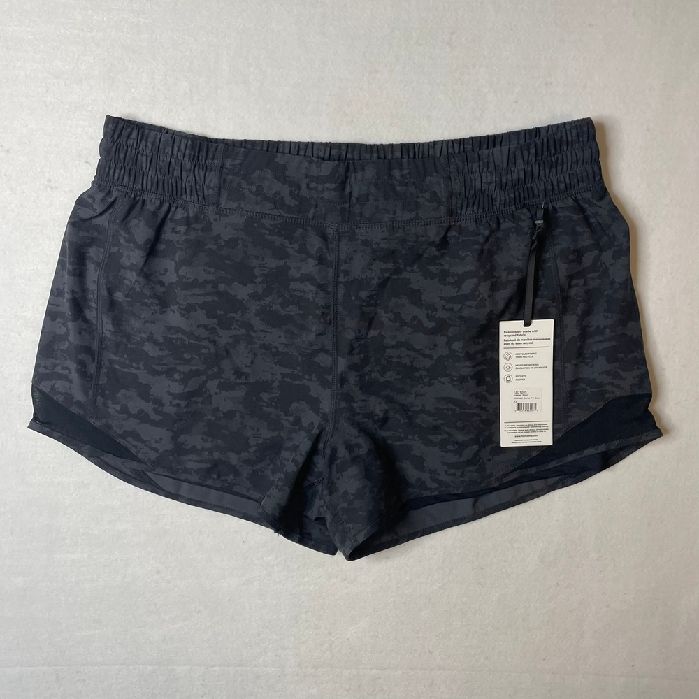 Mondetta XL‎ Womens Running Shorts Abstract Camo Print Black Recycled Fabric